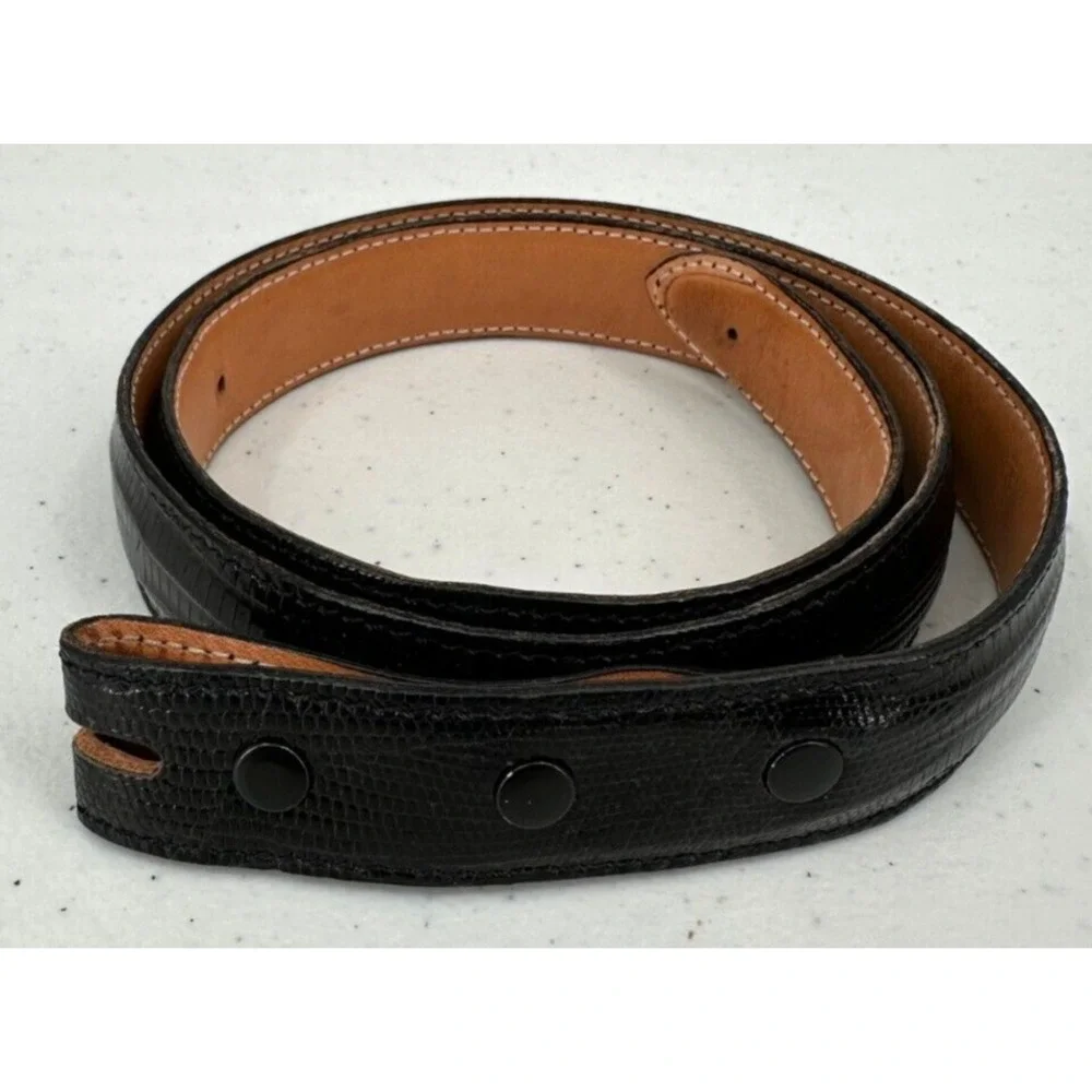 James‎ Reid Ltd. Womens Waist Belt Strap Black Reptile Genuine Leather Size 29
